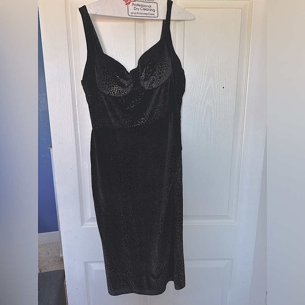 Tatyana Black and gold  Textured Dress